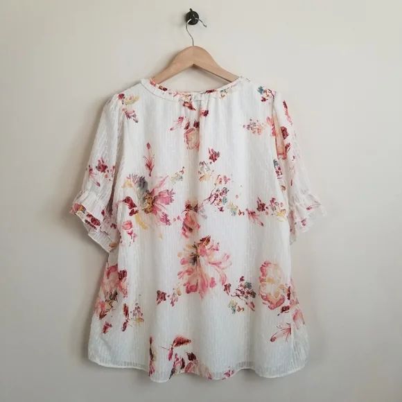 Kaari Blue Floral Top Size XL - Picture 4 of 8